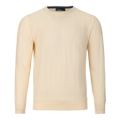 MIZUMI COUTURE JACQUARD CREW NECK SWEATER