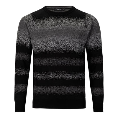 MIZUMI COUTURE SPRAY STRIPE CREW NECK SWEATER