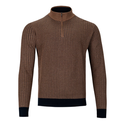 MIZUMI COUTURE LATTER STITCH ¼ ZIP SWEATER