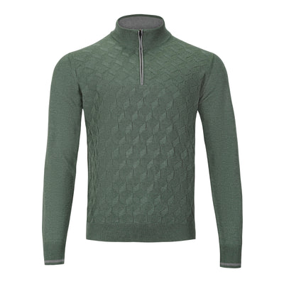 MIZUMI COUTURE JACQUARD ¼ ZIP SWEATER