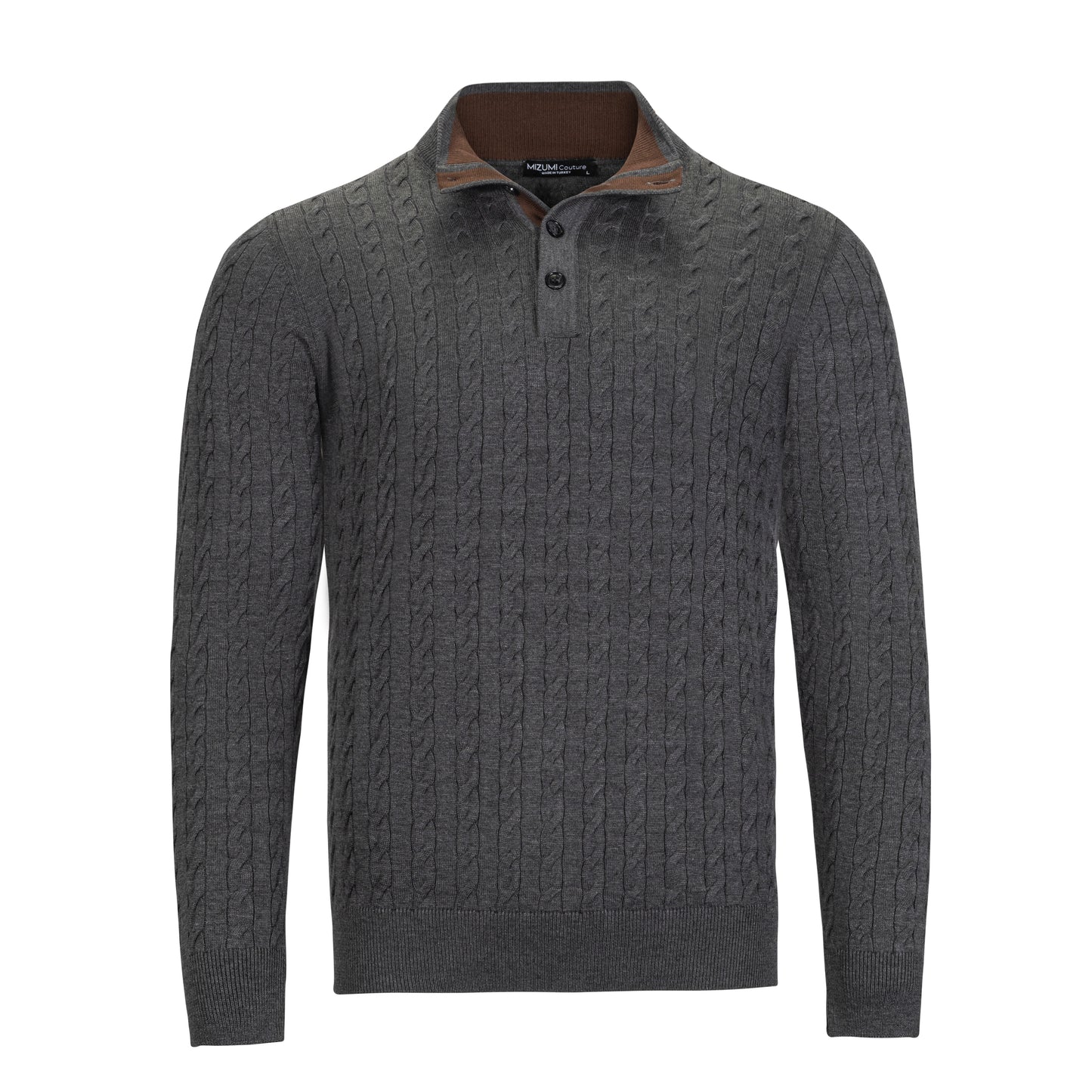 MIZUMI ALLOVER CABLE BUTTON MOCK