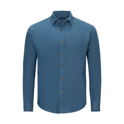 STANTT UNTUCKED LT WASH DENIM SHIRT