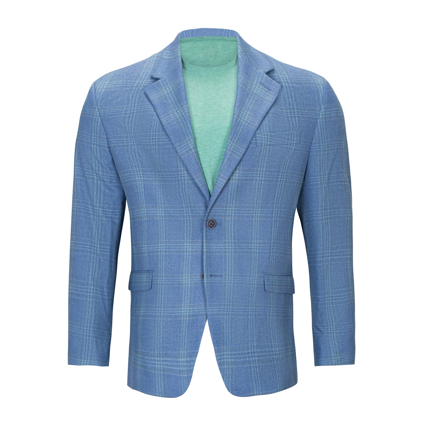 NAUTICA LIGHT BLUE & GREEN WINDOWPANE SPORTCOAT