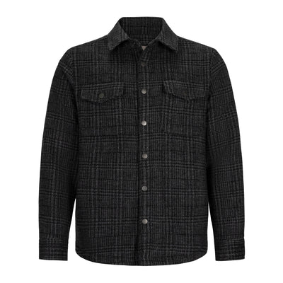 NICOBY SHERPA-LINED PLAID SNAP-FRONT SHIRT JACKET
