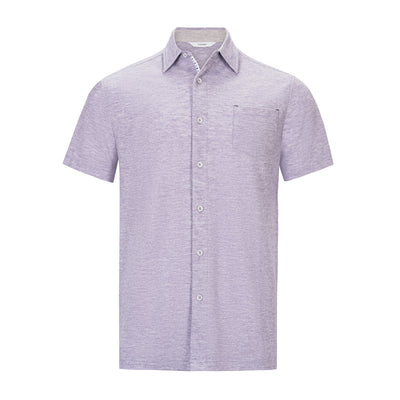 NICOBY HONEYCOMB KNIT SHORT SLEEVE BUTTON FRONT SHIRT