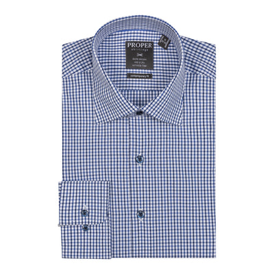 PROPER COTTON BLUE CHECK DRESS SHIRT