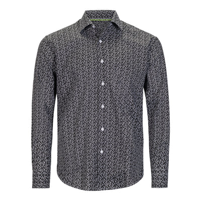 MASUTTO CROSSHATCH PRINT SHIRT