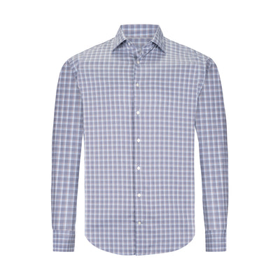 PETER MILLAR LINCOLN CROWN LITE NAVY COTTON-STRETCH PERFORMANCE DRESS SHIRT