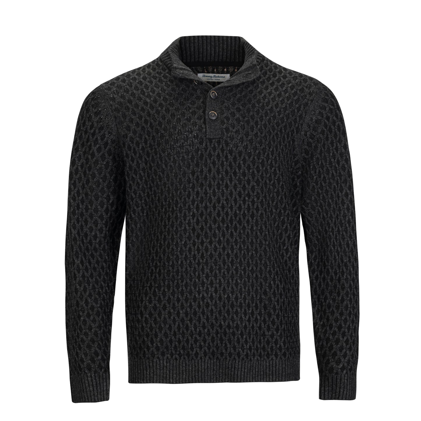 TOMMY BAHAMA CROSS CABLE BUTTON MOCK NECK SWEATER (more colors)