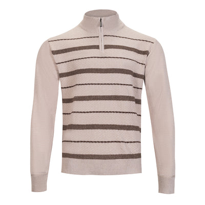 TRUE ROCK 1/4 ZIP MOCK ALL OVER JACQUARD SWEATER (more colors)