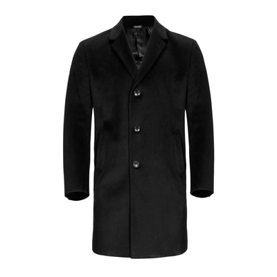 NAUTICA WOOL BLEND BLACK TOPCOAT