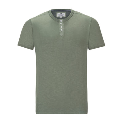 THREAD & CLOTH COTTON SLUB CREW NECK HENLEY TEE