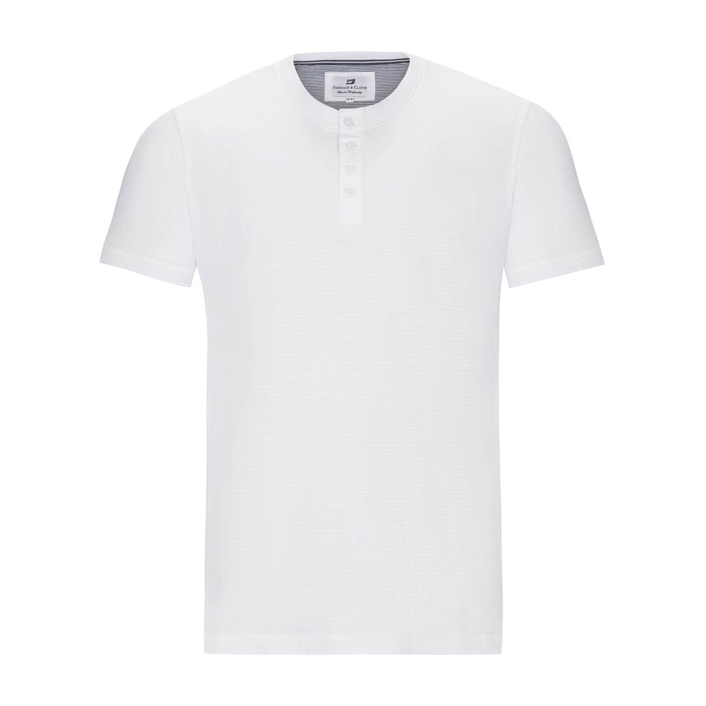 THREAD & CLOTH COTTON SLUB CREW NECK HENLEY TEE