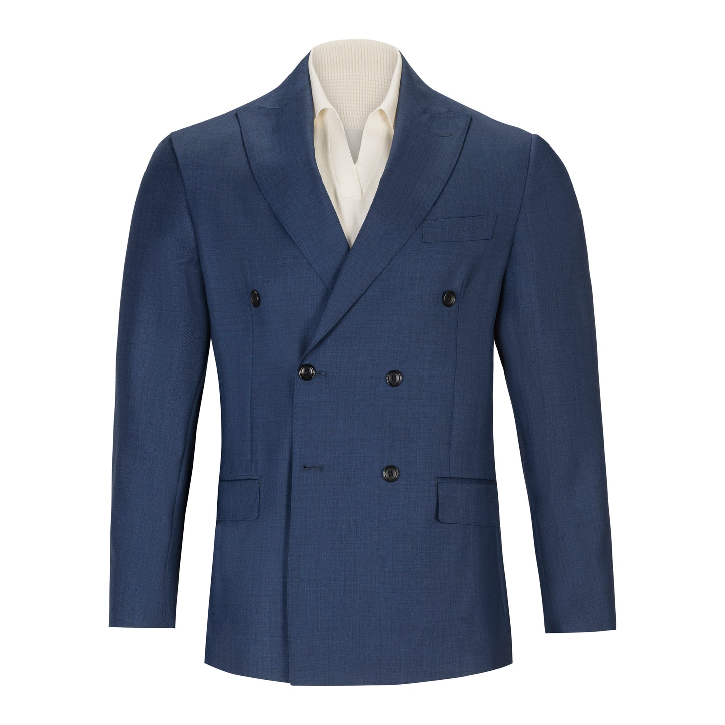BLUE WOOL DOUBLE-BREASTED SUIT