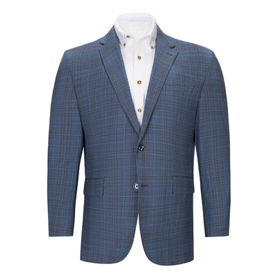 TIGLIO FLEX BLUE TAN GLENPLAID SPORTCOAT