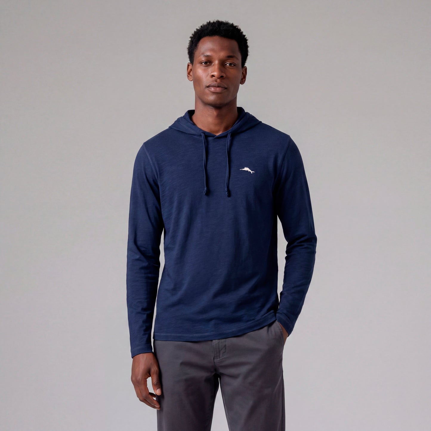 TOMMY BAHAMA NAVY COTTON LUXE BACK EMBROIDERY HOODIE