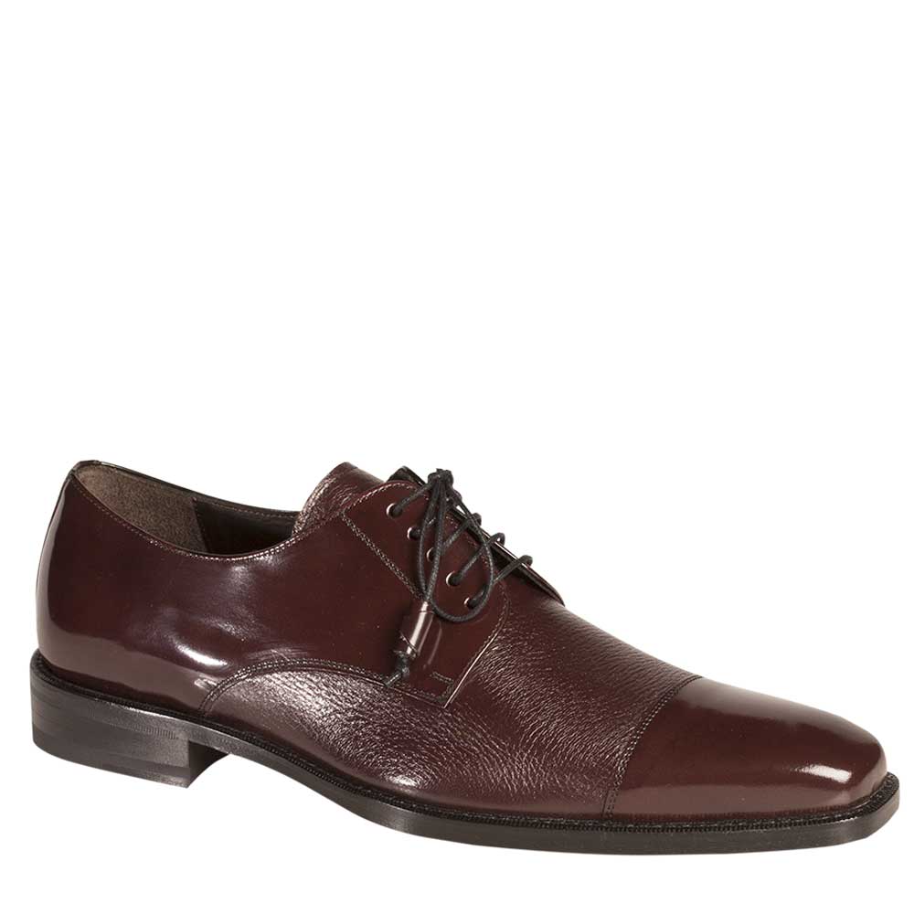 Mezlan Soka Calfskin & Deerskin Cap Toe - Dress Shoes NYC 13 / Burgundy Mezlan Soka Calfskin & Deerskin Cap Toe - Dress Shoes NYC 13 / Burgundy