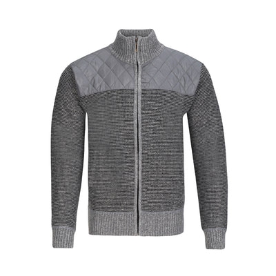 TRUE ROCK FULL ZIP CHARCOAL QUILTED SWEATER JACKET